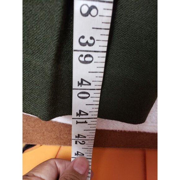 Donatio Martis Italy Mens High-Waisted Pleated Wool Trousers Olive Green 40 - Picture 8 of 16